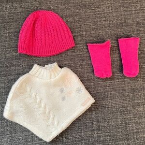 American Girl Winter Poncho, Socks & Beanie